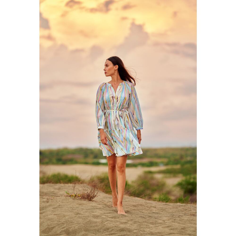 Charina Sarte Watercolor Stripe Mini Dress